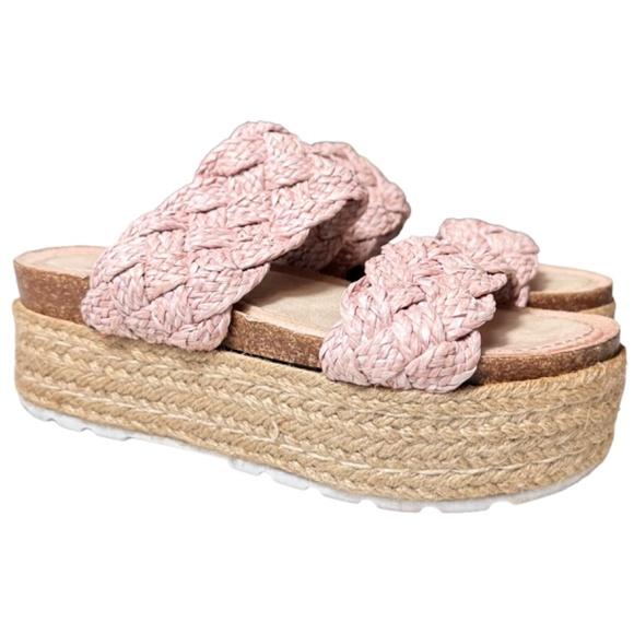 | Madden Girl | Pink Braided Platform Espadrille Sandals - 6.5 - Picture 3 of 8